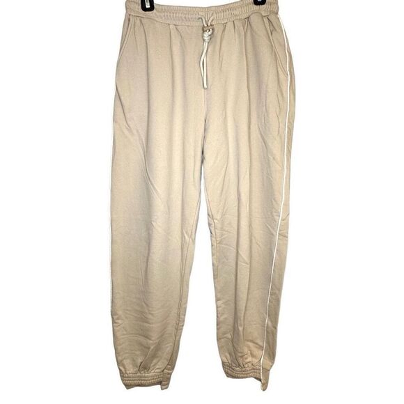 Kittenish Elastic Waist Drawstring Pull-On Jogger Pants Beige XL - Picture 1 of 6